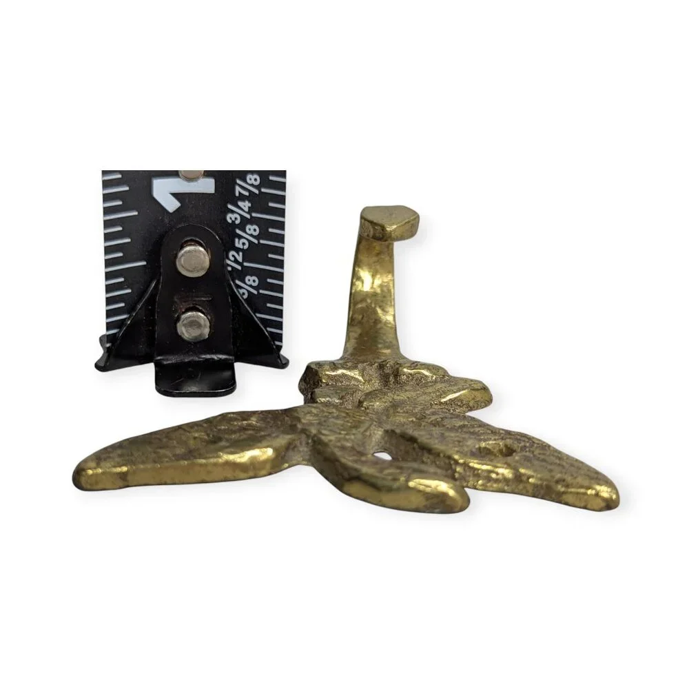 Vintage Brass Mallard Duck Wildlife Wall Mount Coat Hat Hook Hanger 2
